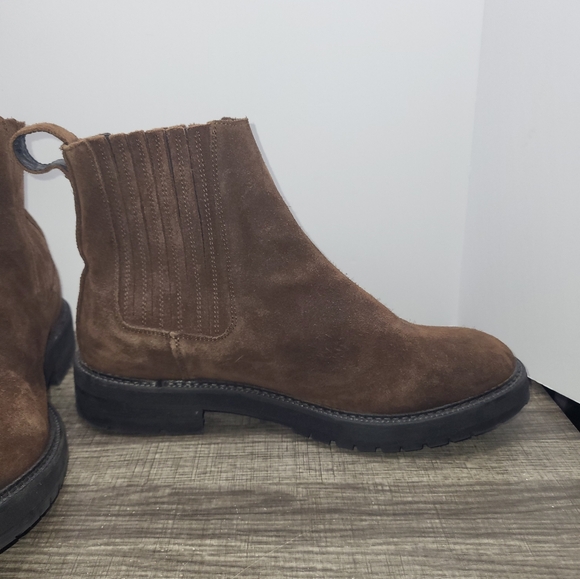 ALL SAINTS ‘NOBLE’ Suede Chocolate Brown Chelsea Boots Mens Size 46 EU 13 US - Picture 3 of 10